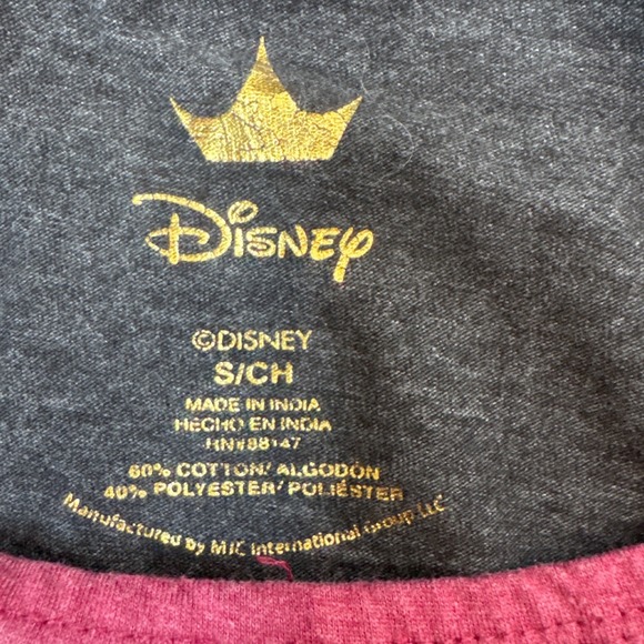 Disney Grumpy Tank Top Womens Charcoal Pink Trim Graphic Pocket Shirt - Picture 2 of 5